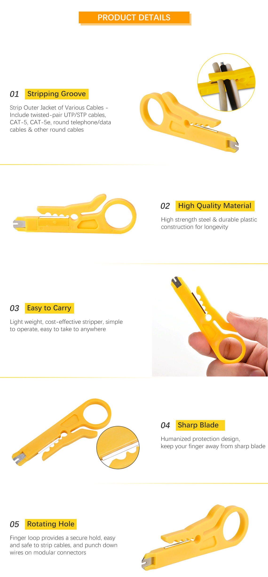 Quality And Comfort Cable Cutter Wire Cutter Rotary Puncher For UTP