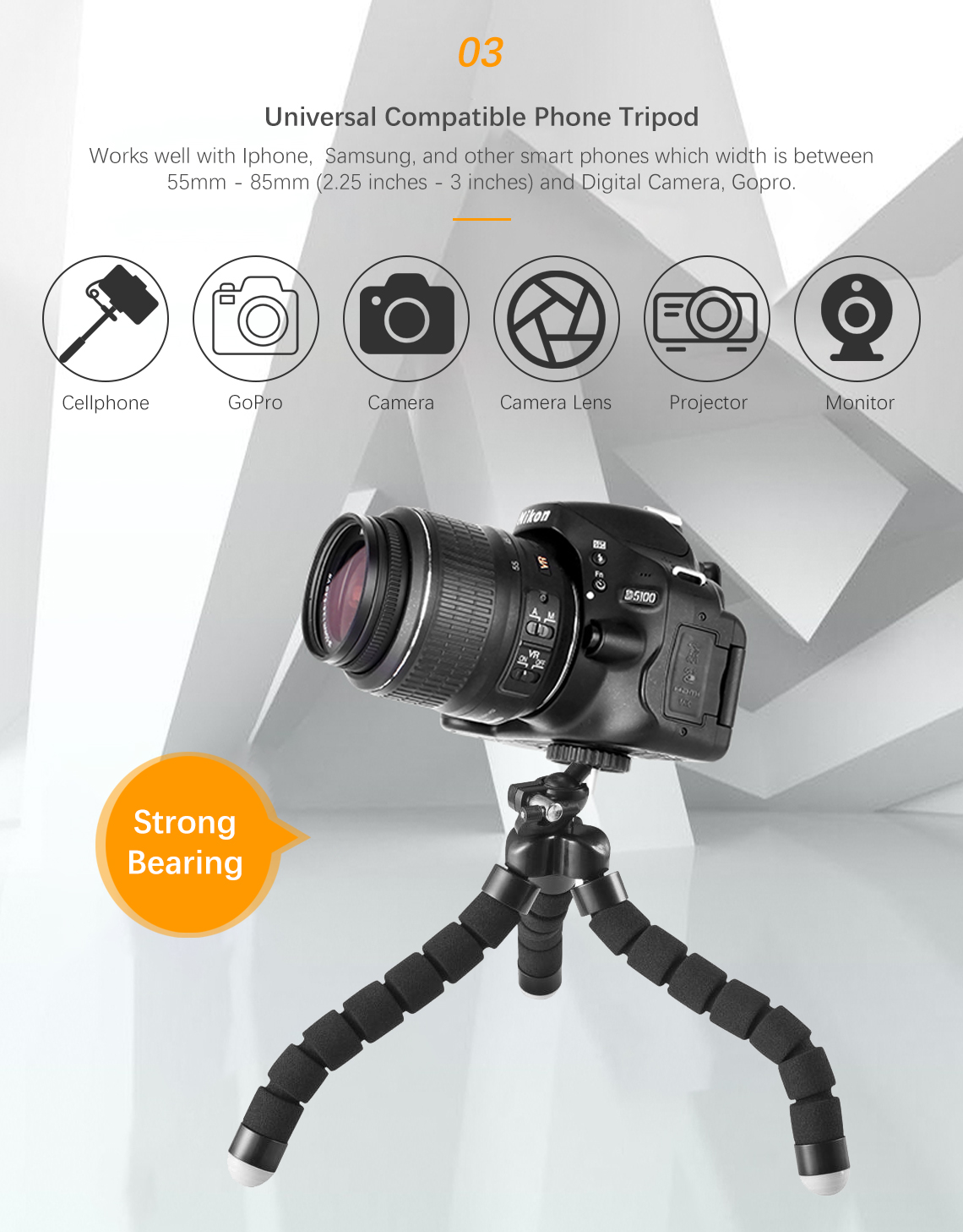 Portable and Adjustable Camera Mini Tripod Stand Holder for Smartphone