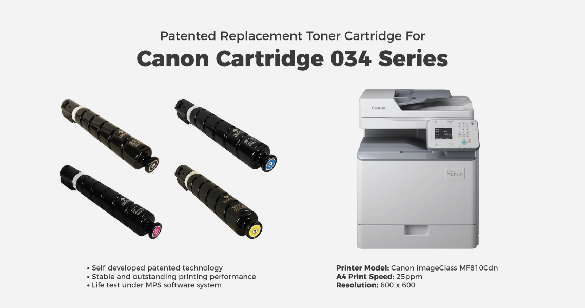 Canon 034 Compatible Toner Cartridge Combo BK/C/M/Y