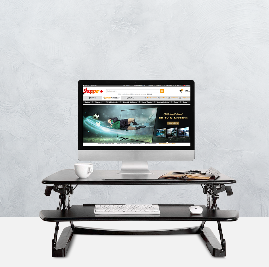 PrimeCables® Sit Standing Height Adjustable Desk Ergo Riser ADR