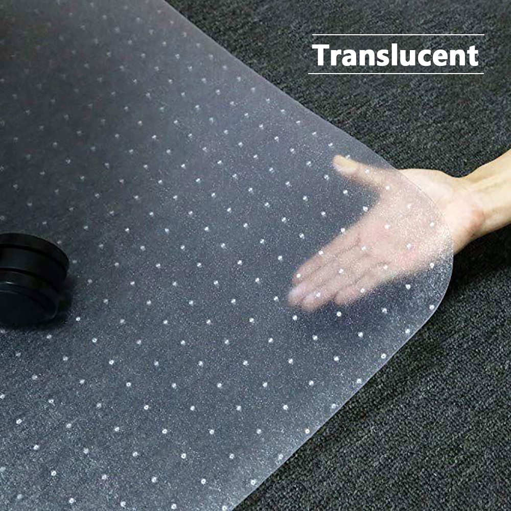 Translucent Chair Mat with Spikes for Carpet, Rectangle, PVC Moustache®