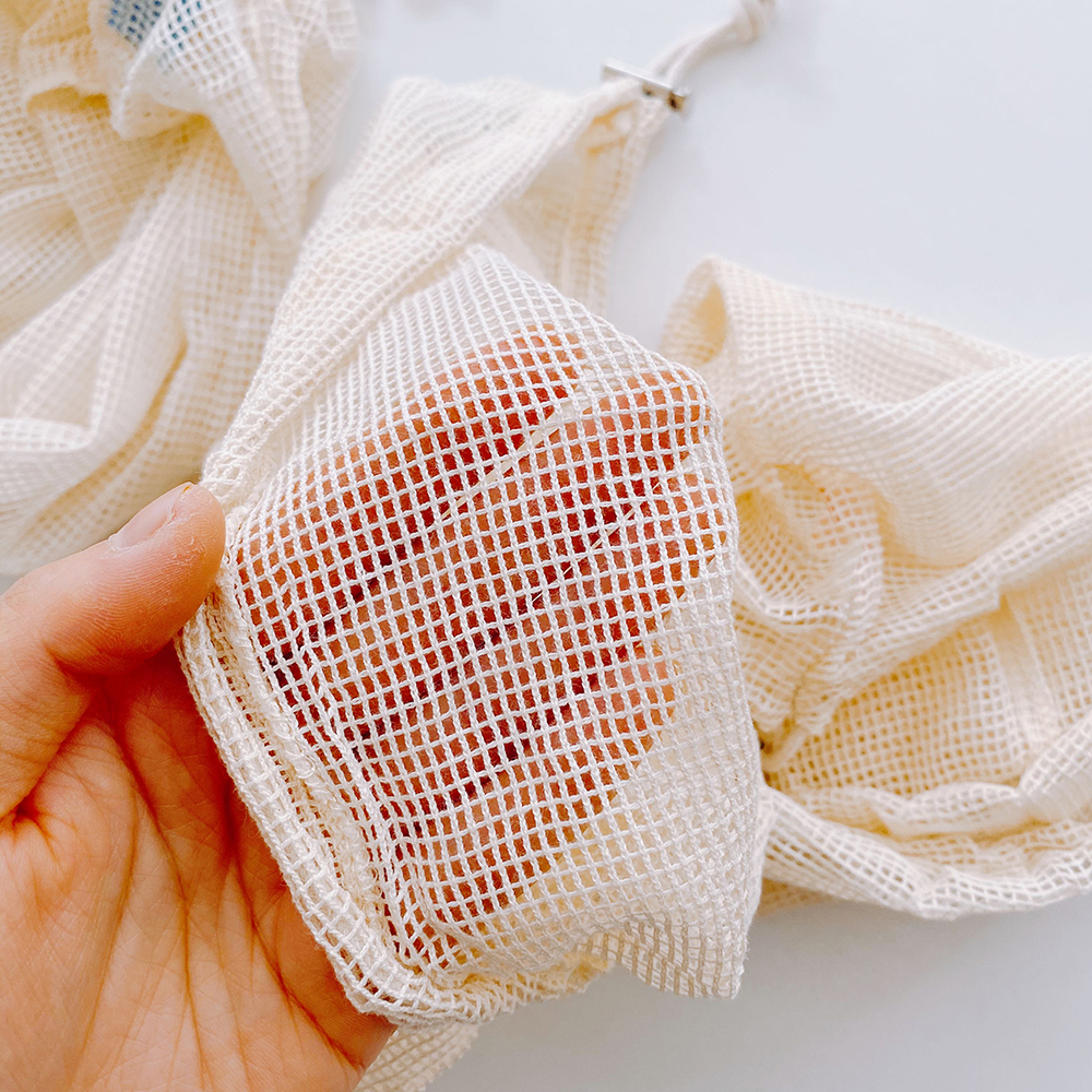 Reusable Cotton Net Shopping Bag Portable Stretchy Mesh Bag, 7 Pack