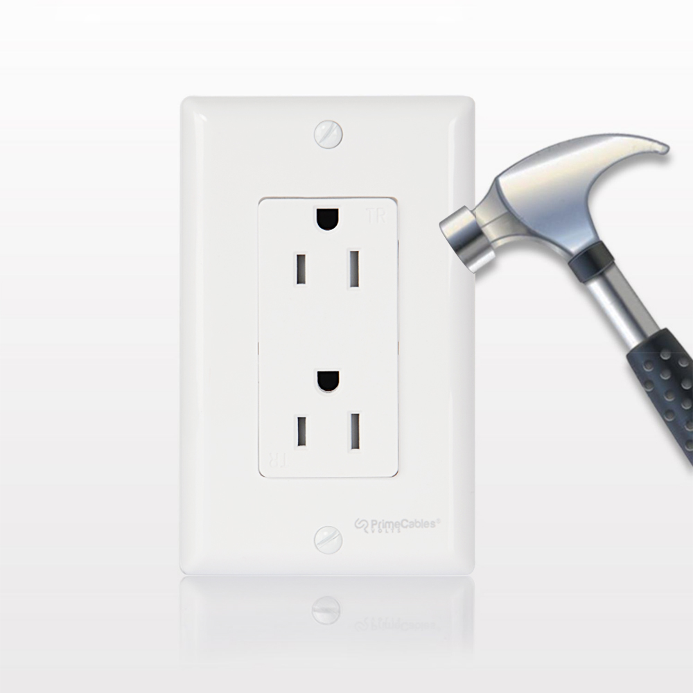 Tamper Resistant Duplex Receptacle Standard Wall Outlet, 15Amp 125Volt