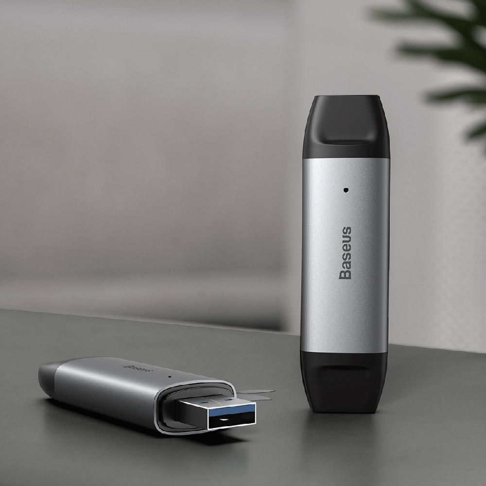 Baseus Lentil Cabin USB 3.0 Card Reader SD Micro SD TF Flash Card Adapter  Space Gray - Baseus | Zehrs