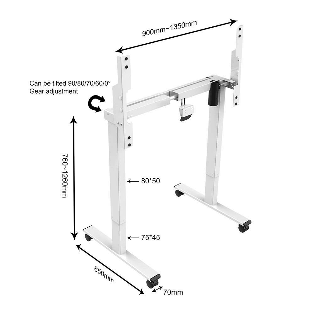 tiltable eletric desk frame