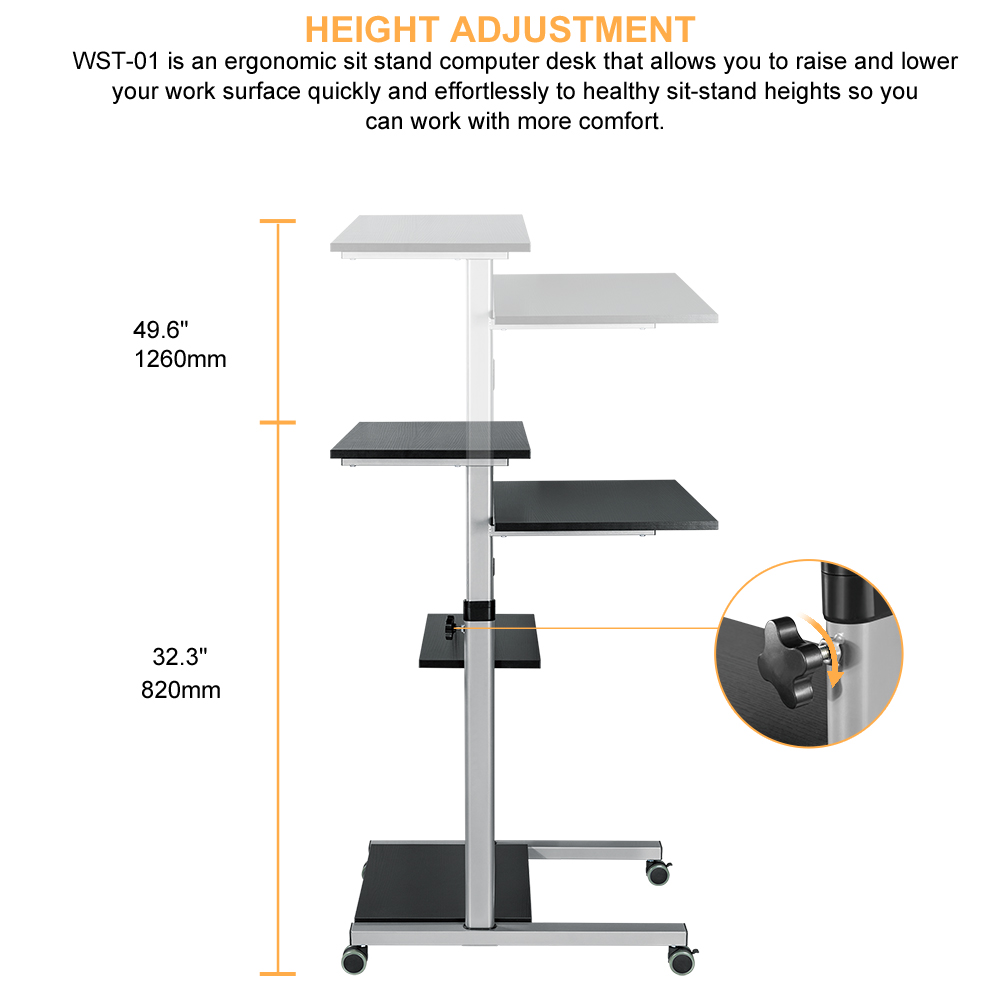 height adjustable ergonomic sit stand computer desk