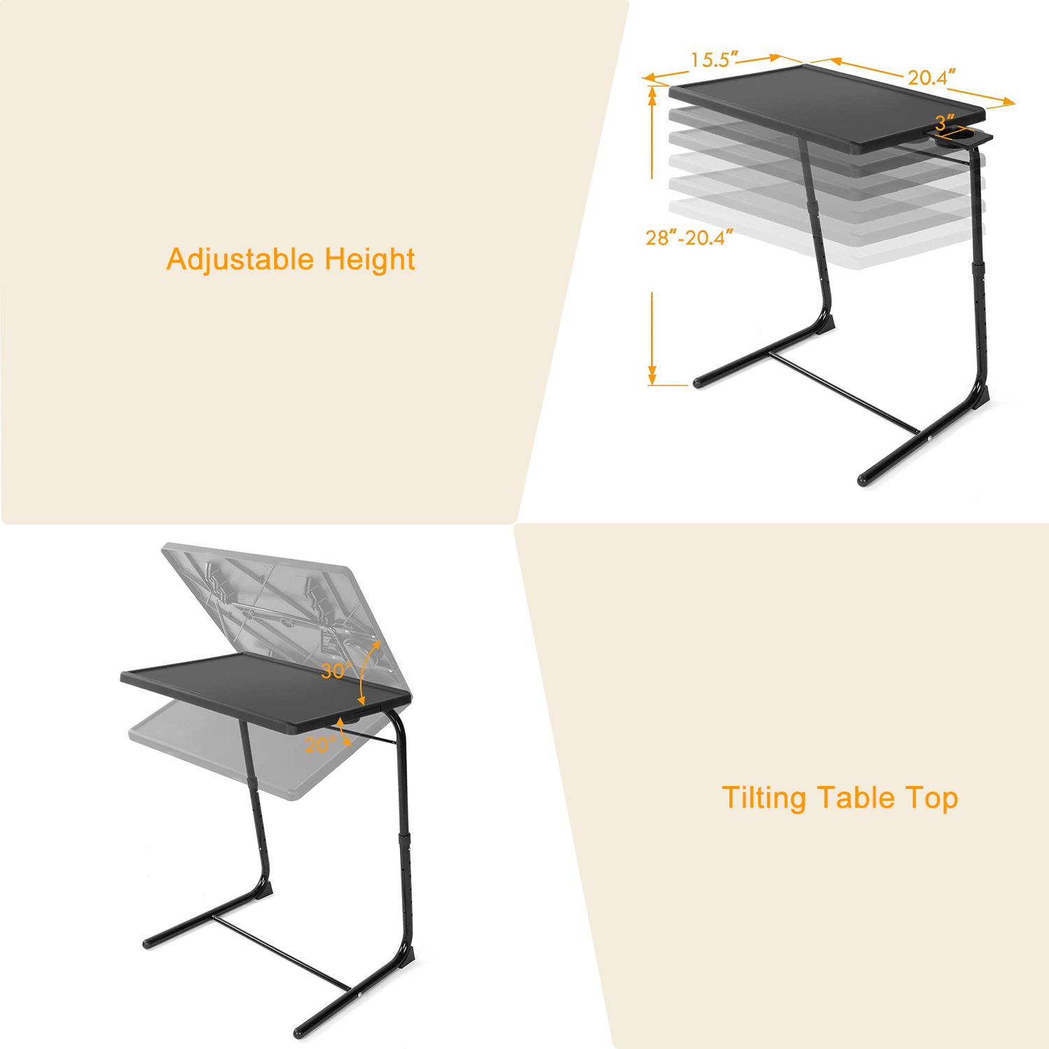 adjustable TV tray