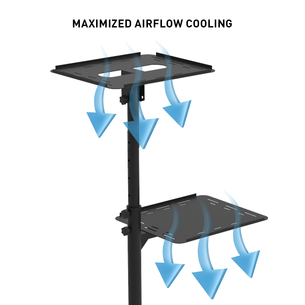 Mobile Projector and Laptop Stand, maximized airflow cooling