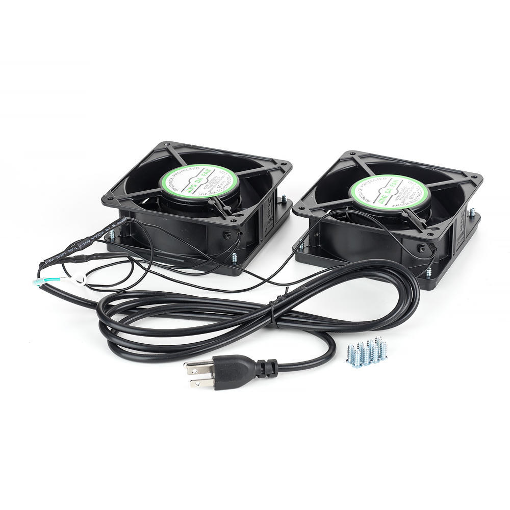 Two cooling fans with power cord included with the 6U wall-mount cabinet