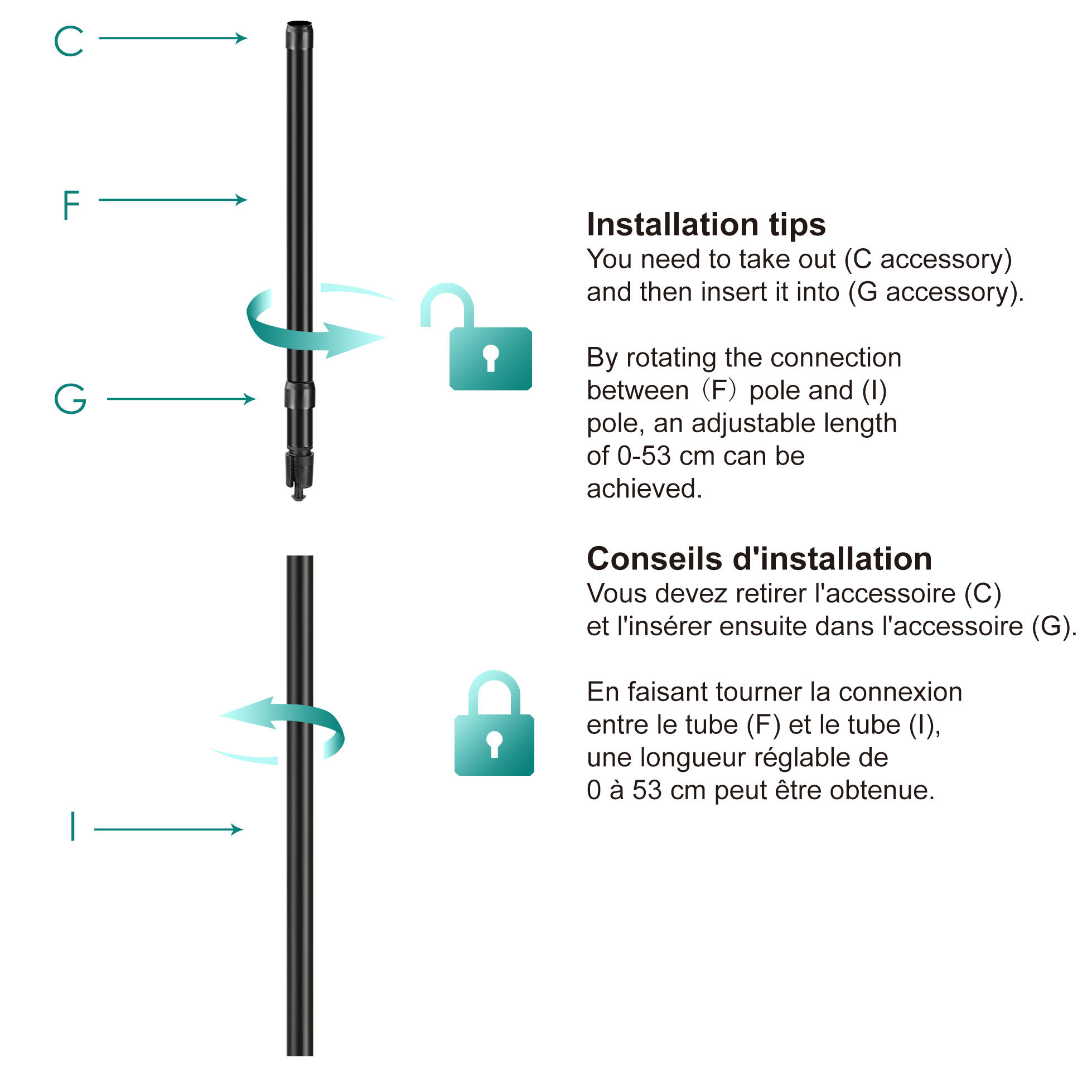 Constant Tension Corner Pole Caddy