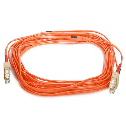 Fiber Optic Cable, OM1 SC/SC, Multi Mode, Duplex (62.5/125 Type) - Orange- Monoprice® - 10m