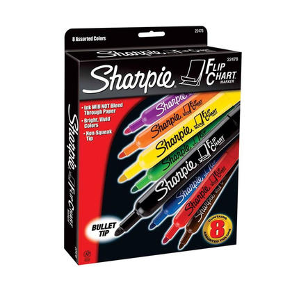 Sharpie@ Flip Chart Markers, Bullet point, 8 Colors, 8/Set 431635