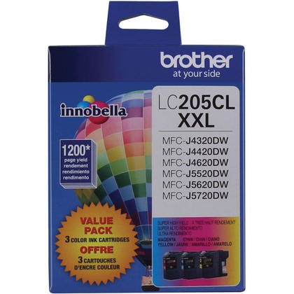 Brother LC2053PKS - LC205 cartouches encre couleurs Innobella cyan/magenta/jaune ensemble de 3 paquet, tres haut rendement