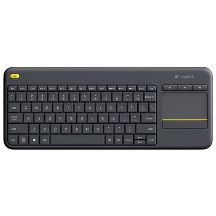 Logitech@ K400 Plus Wireless Touch Keyboard, Black