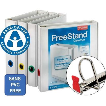Cardinal FreeStand ClearVue 2'' / 3'' / 4'' / 5'' Locking Slant D-Ring Presentation Binder - 2"