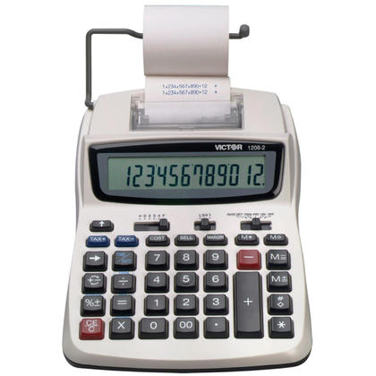 Victor@ 1208-2 12-Digit Compact Commercial Printing Calculator 610915