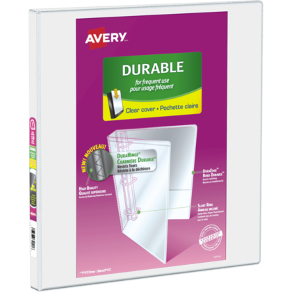 Avery® Durable View Binder, Slant D-rings, White