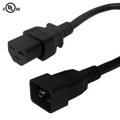 Câble d'alimentation IEC C20 à IEC C21 - 12AWG SJT - 6pi