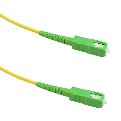 Singlemode Simplex SC/APC to SC/APC 9 Micron Fiber Cable - 3mm Jacket LSZH - 30ft