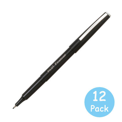 Pilot@ Fineliner 0.4 mm Extra Fine Tip Felt Pen, 12/Box