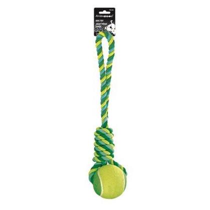 Rope Dog Interactive Chew Toy with Big Tennis Ball