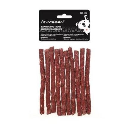 5.11'' Natural Rawhide Chewing Treats Pressed Sticks for Dog, 10/Pack