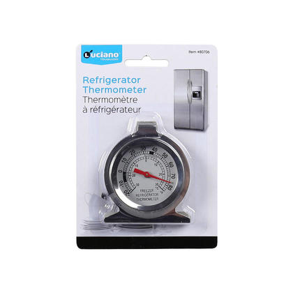Stainless Steel Refrigerator Freezer Thermometer, 20°F to 80°F, 1Pc