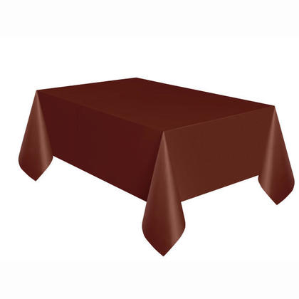 Party Plastic Table Cover Rectangular, Brown Solid 54"x108"