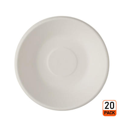 Biodegradable Eco-Friendly Disposable Sugarcane Bagasse Paper Bowls, 7", 20Pcs