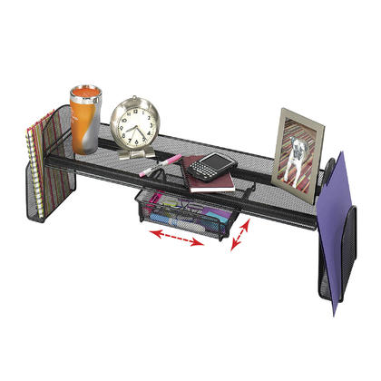 SAFCO® Onyx™ Mesh Off-Surface Shelf, Desk Organizer, Black