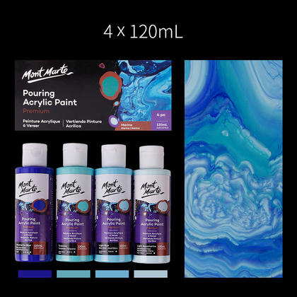 Fluid Acrylic Pouring Paint, 4 oz/Tube, Set of 4 Colors