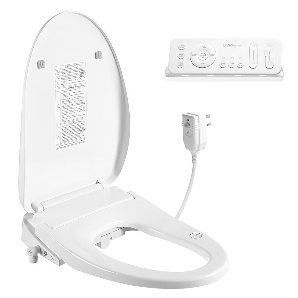 Electronic Bidet Toilet Seat, Instantaneous Water Heating, Heated Seat, Elongated LIVINGbasics®