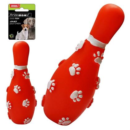 Vinyl Dog Toy - 5.5" Bowling Pin With Squeaker
