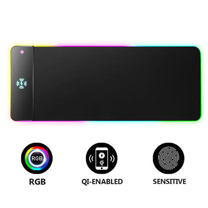 Extended RGB Gaming Mouse Pad with Charging Station