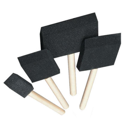 Black Foam Paintbrush, Wooden Handle