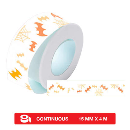 Thermal Label For G&G 110HW Label Printer, 15mm x 4 M (0.59" x 13.1'), Halloween Bat