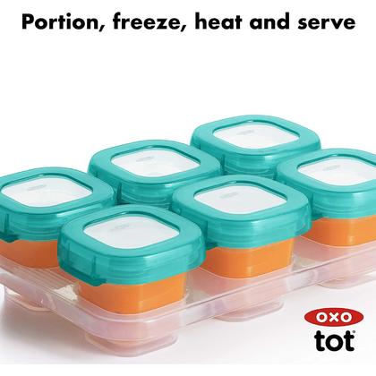 OXO Tot Blocs de congélation (2 oz.), 6 pièces, Sarcelle