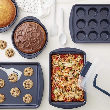 Diamond-Infused Non-Stick Navy Blue Baking Set, 9-Piece - Wilton