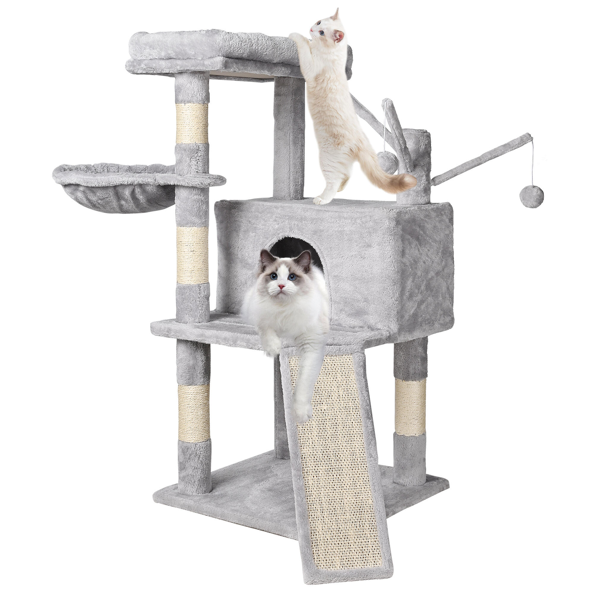 Cat Tree Cat Tower with Hammock and a Large Sisal Scratching
