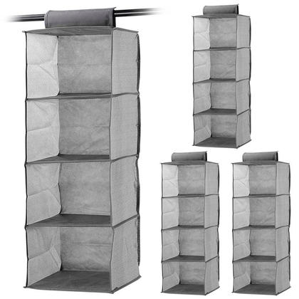 4Pack 4 Shelf Hanging Closet Organizer , Hanging Clothes Storage