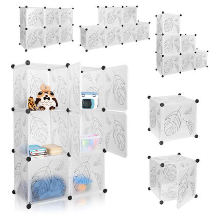 Cube Storage Organizer, 6-Cube Closet Organizer with Doors, DIY Plastic Storage Cubes Organizer